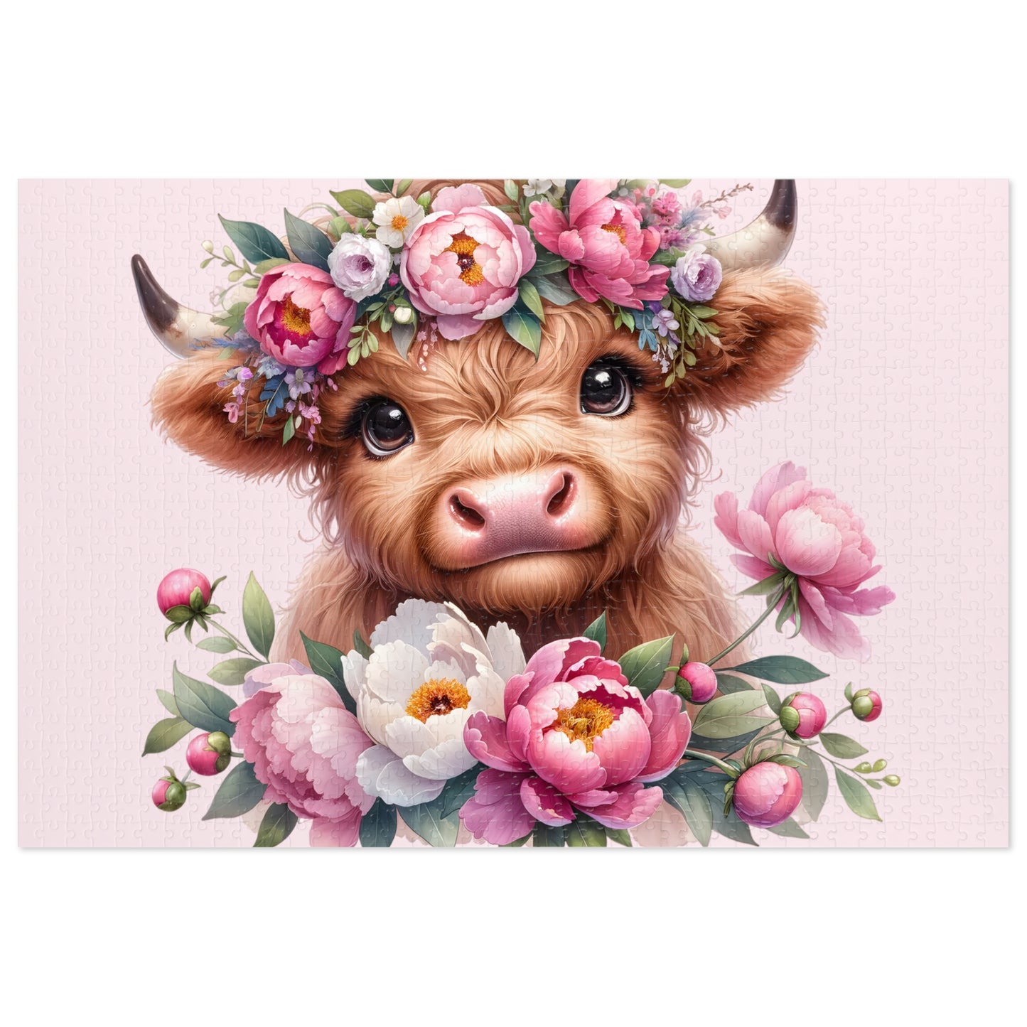 Jigsaw Puzzle, Highland Cow, Personalised/Non-Personalised (30, 110, 252, 500,1000-Piece)