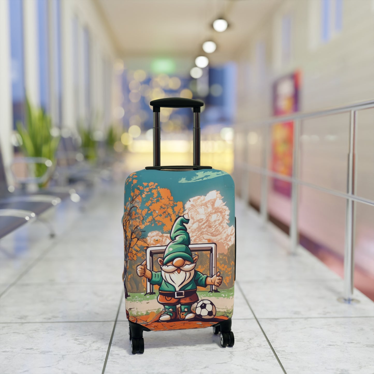 Luggage Cover, Retro Soccer Gnome, awd-5028