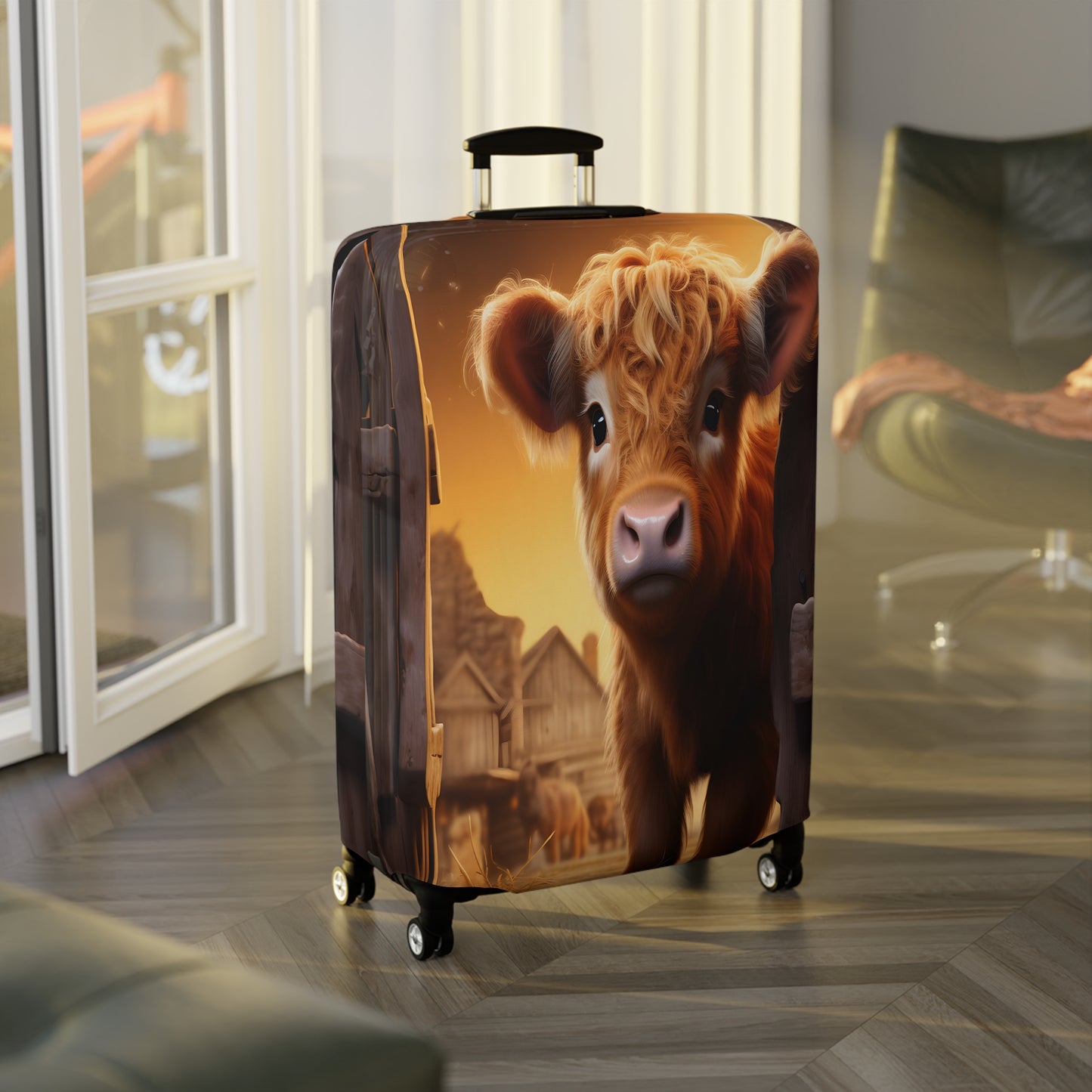 Luggage Cover, Highland Cow, awd-045