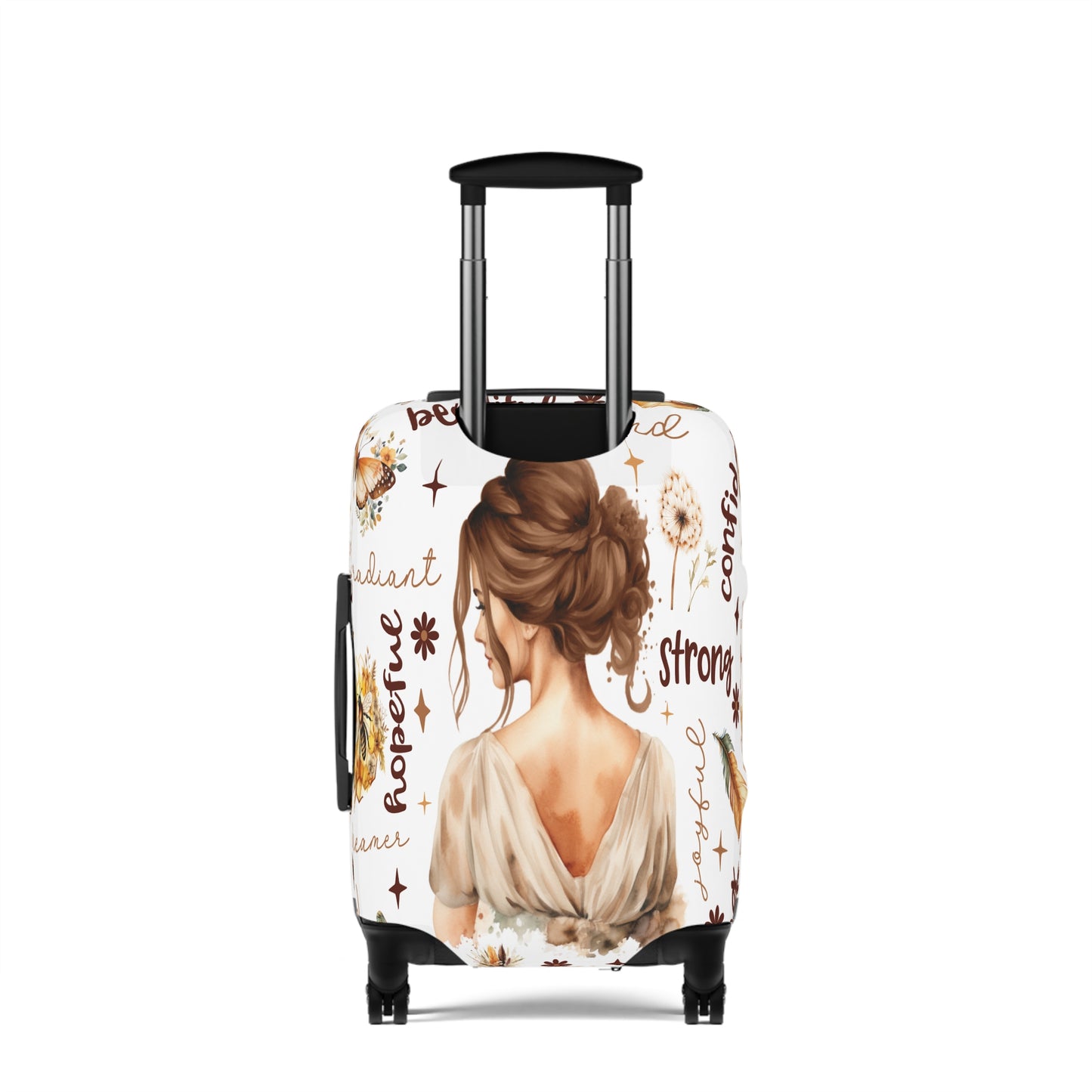 Luggage Cover, Affirmations, Brunette Hair, awd-504