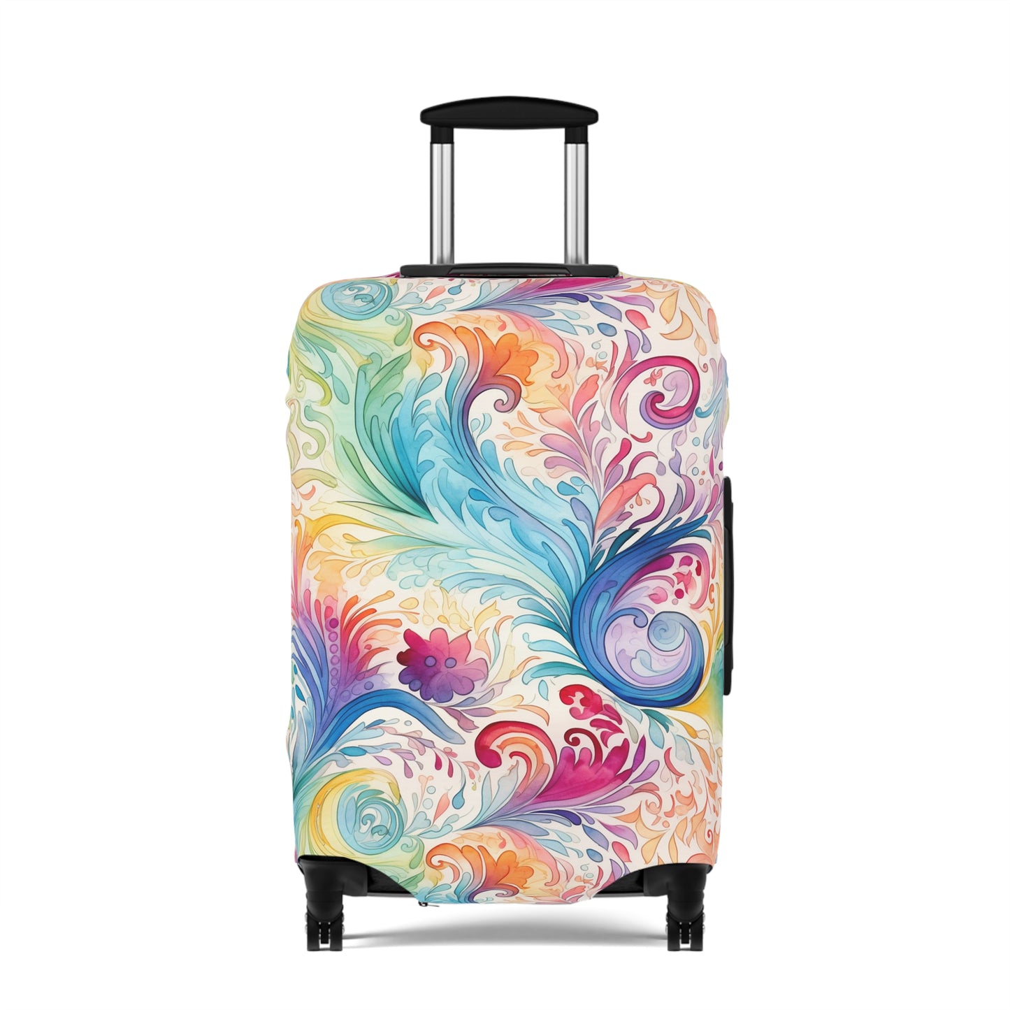 Luggage Cover, Rainbow Pastel Paisley