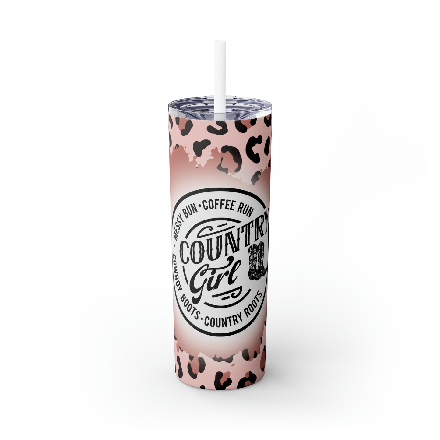 Skinny Tumbler with Straw, 20oz Country Girl