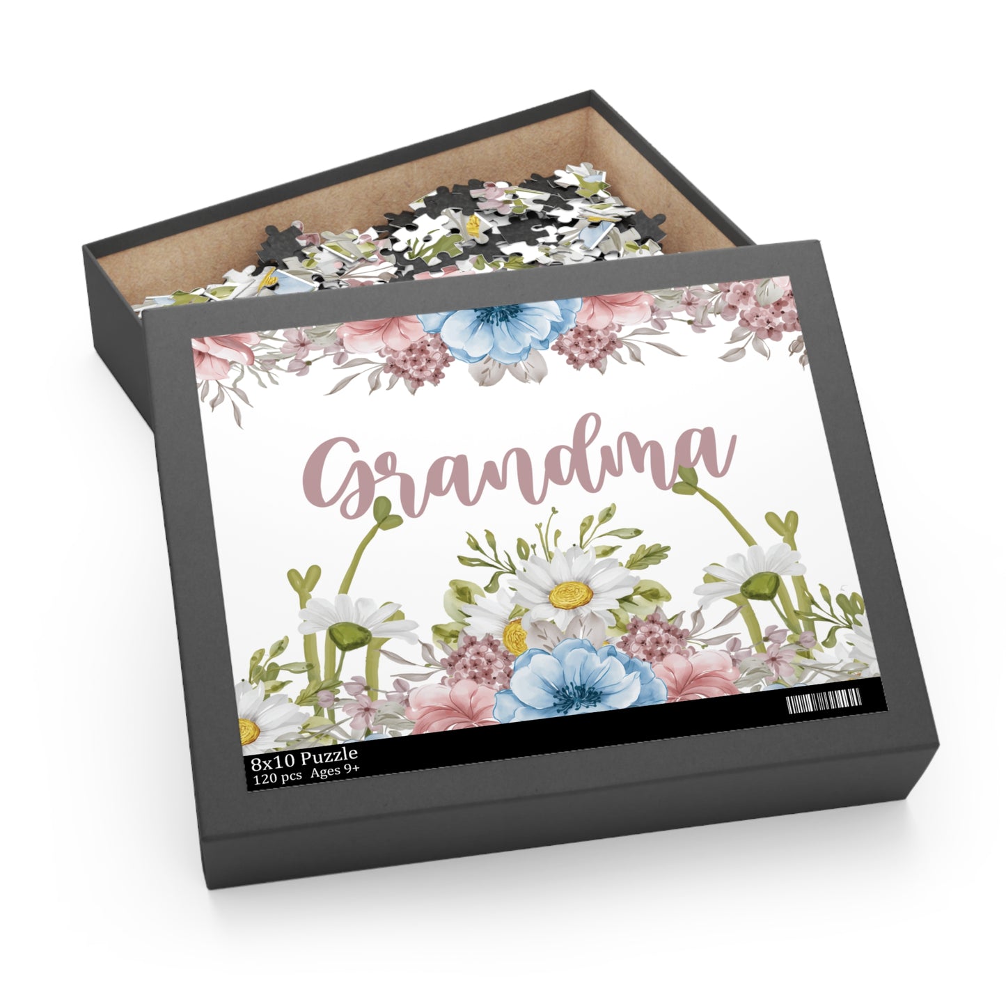 Personalised/Non-Personalised Puzzle, Floral, Grandma (120, 252, 500-Piece)