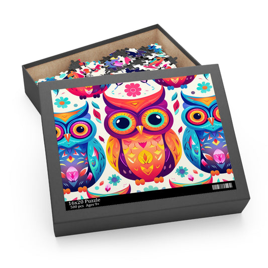 Personalised/Non-Personalised Puzzle, Owl (120, 252, 500-Piece)