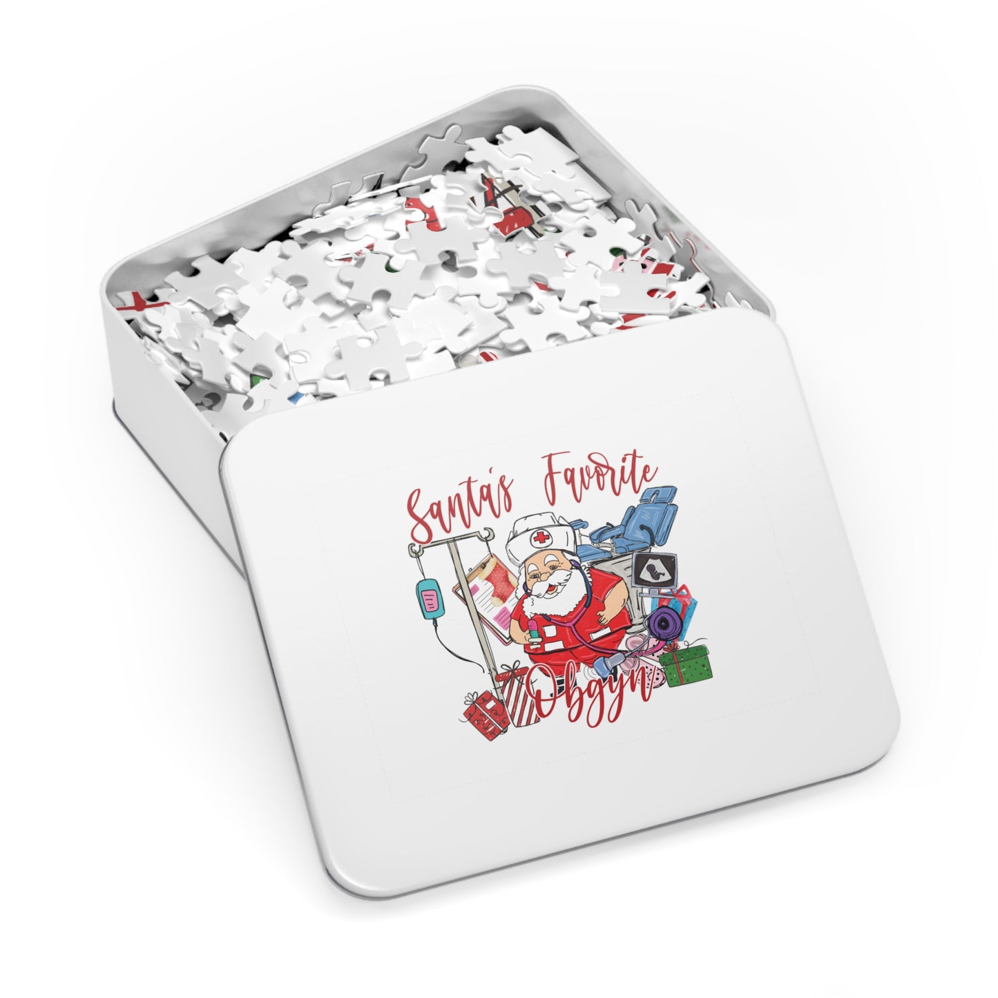 Puzzle, Santa's Favorite Obgyn, Personalised/Non-Personalised (30, 110, 252, 500,1000-Piece)