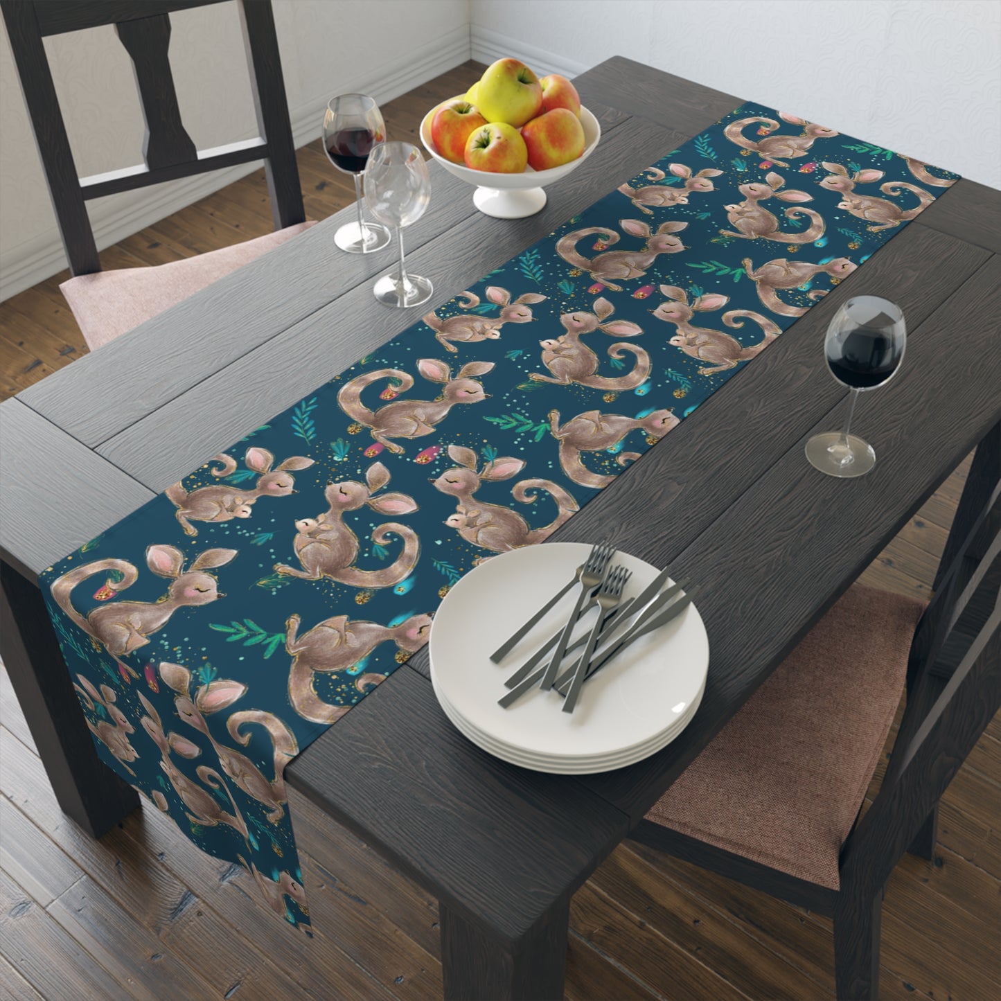 Australian Kangaroos Table Runner, Cotton Twill and Poly Available