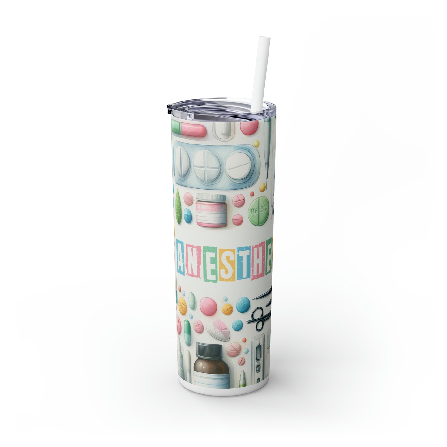 Skinny Tumbler with Straw, 20oz, Anaesthesiologist, awd-733