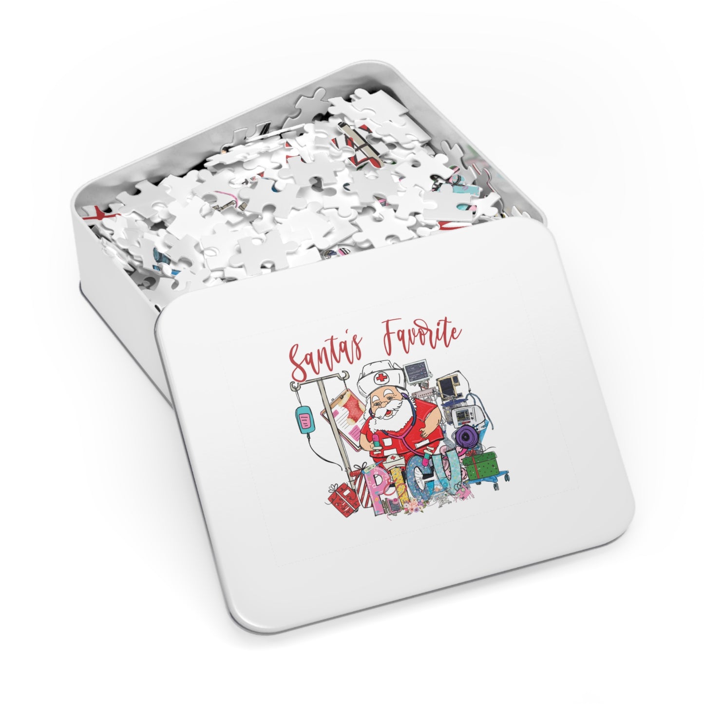 Jigsaw Puzzle, Santa's Favorite PICU Nurse, Personalised/Non-Personalised (30, 110, 252, 500,1000-Piece)