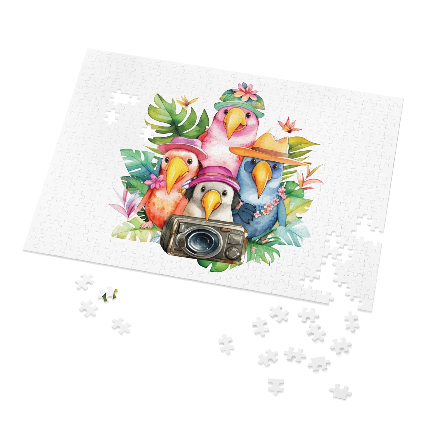 Jigsaw Puzzle, Parrots, Personalised/Non-Personalised (30, 110, 252, 500,1000-Piece)