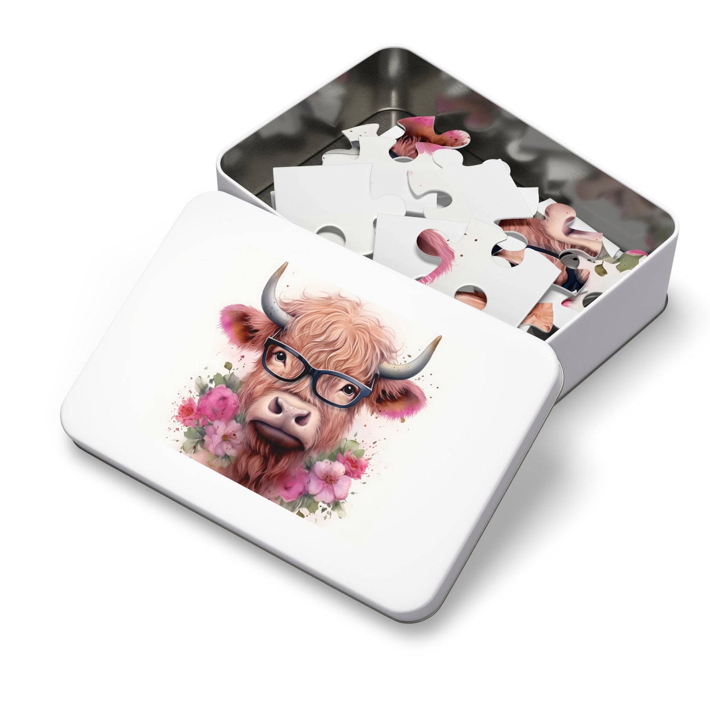 Jigsaw Puzzle, Highland Cow, Personalised/Non-Personalised (30, 110, 252, 500,1000-Piece)