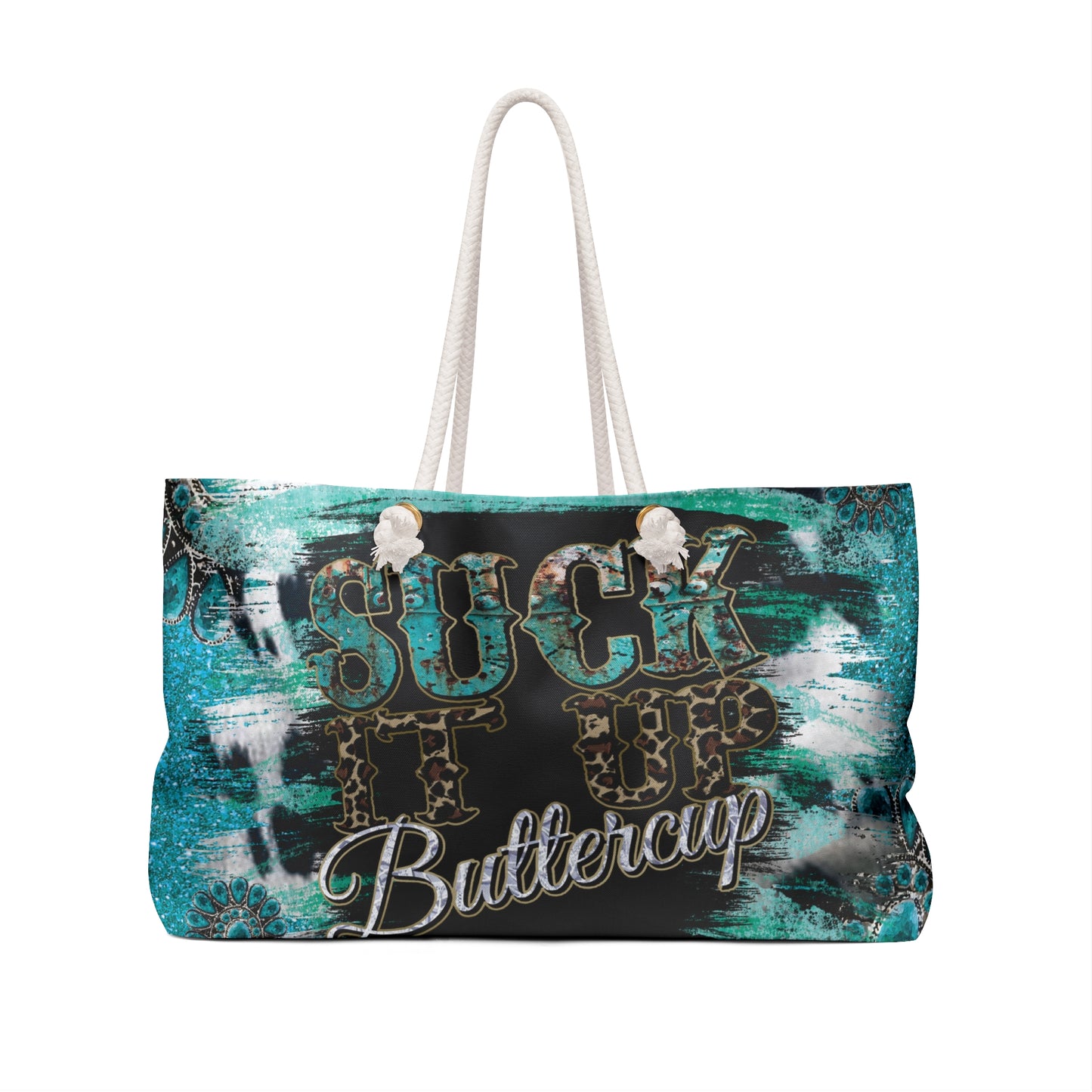 Personalised/Non-Personalised Weekender Bag, Suck it up Buttercup, Large Weekender Bag, Beach Bag, Book Bag