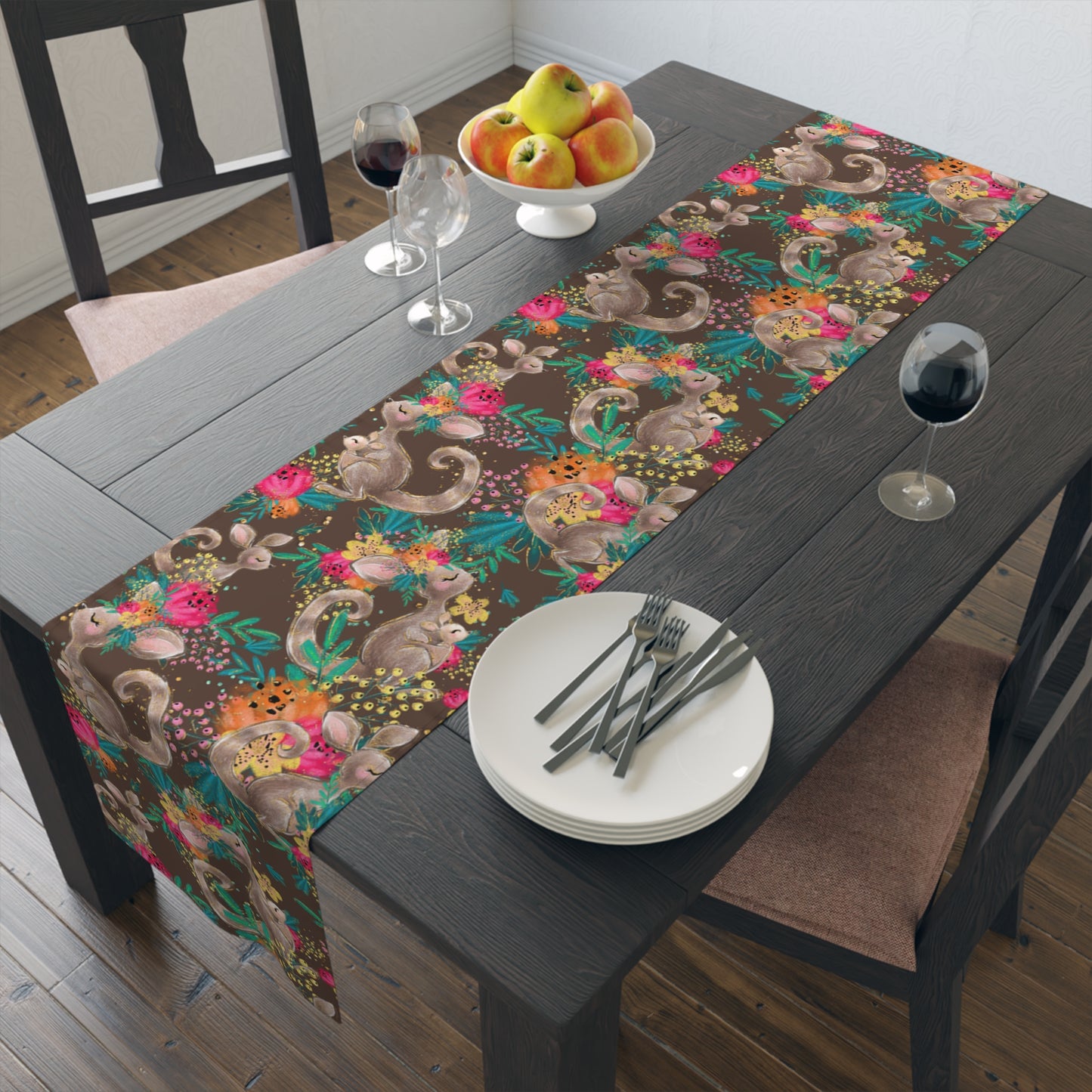 Australian Kangaroo Table Runner, Cotton Twill and Poly Available