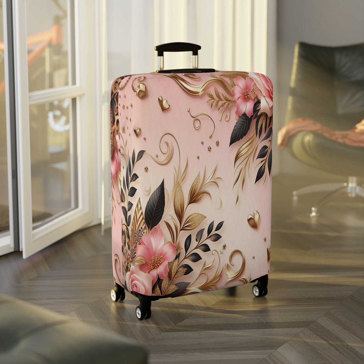 Luggage Cover, Floral Leopard, awd-3080