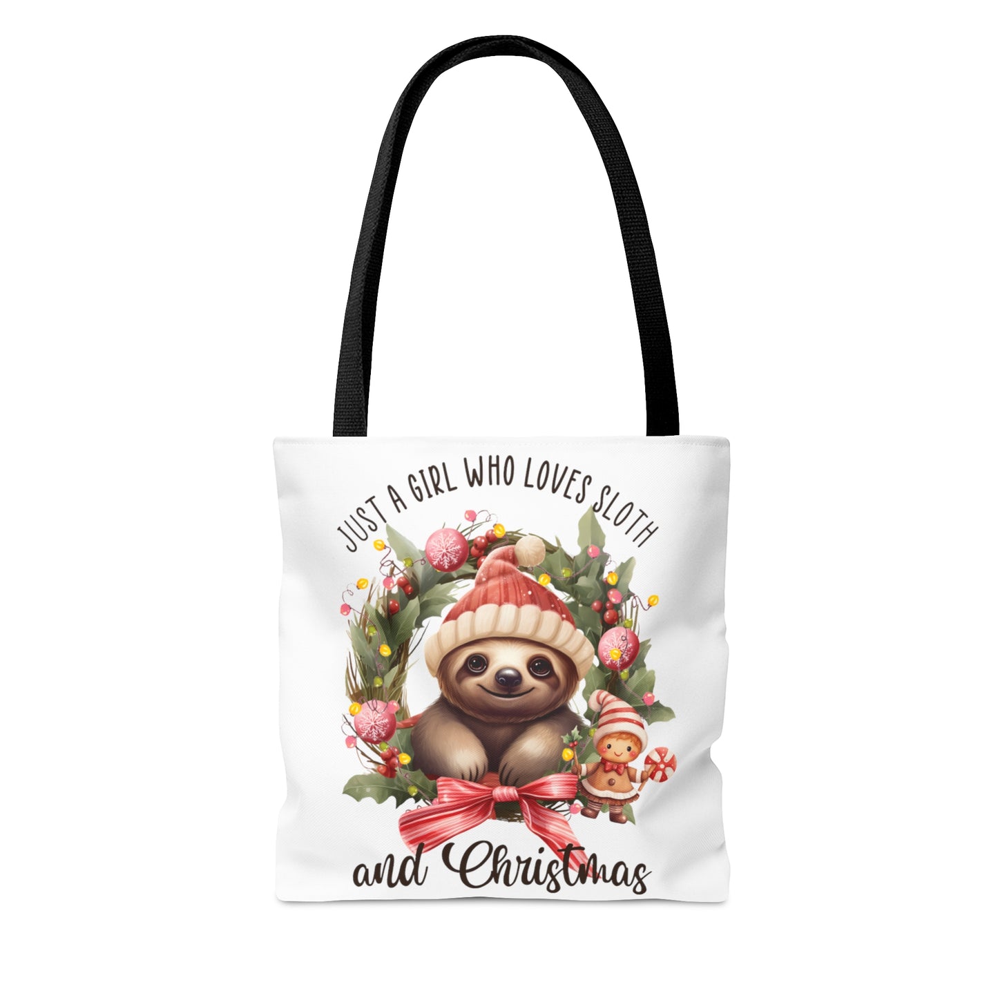 Tote Bag, Christmas, Sloth, Just a Girl Who Loves Sloths, Personalised/Non-Personalised Tote bag