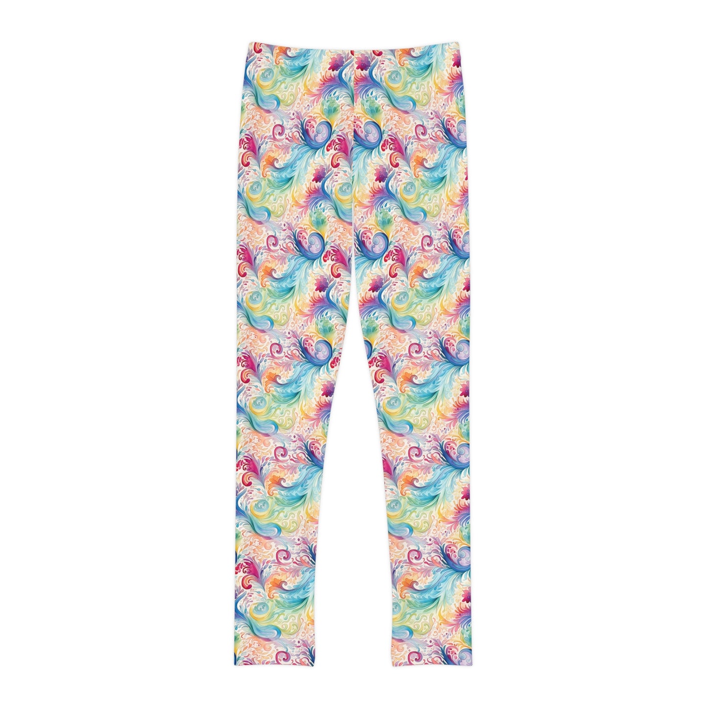 Full-Length Leggings Rainbow Paisley Design - Kids Leggings