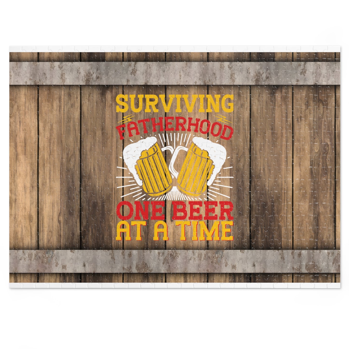 Puzzle, Dad, Surviving Fatherhood one Beer at a time, Personalised/Non-Personalised (30, 110, 252, 500,1000-Piece) awd-564