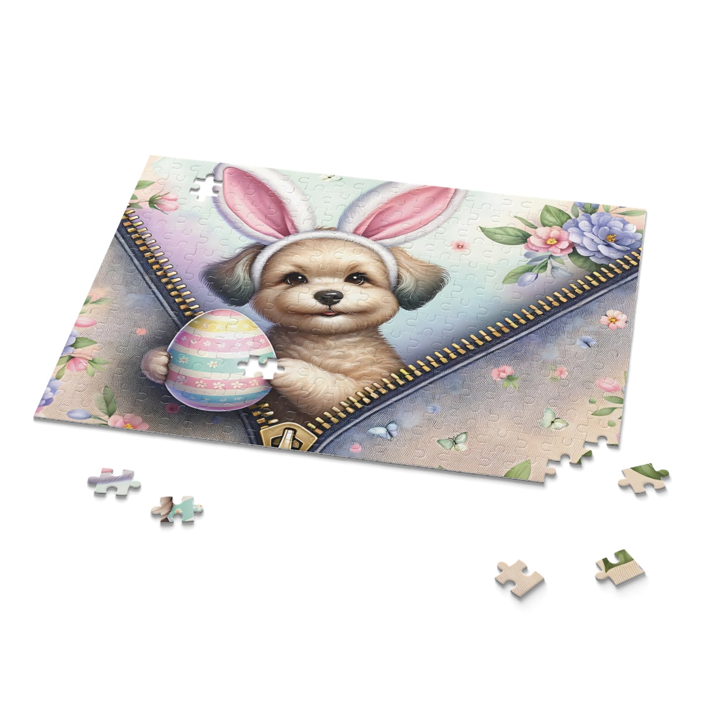 Personalised/Non-Personalised Puzzle, Easter, Dog with Bunny ears (120, 252, 500-Piece)