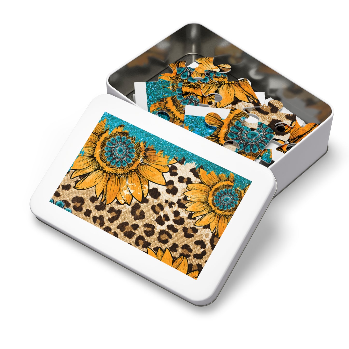 Puzzle, Western, Sunflowers, Personalised/Non-Personalised (30, 110, 252, 500,1000-Piece) awd-604