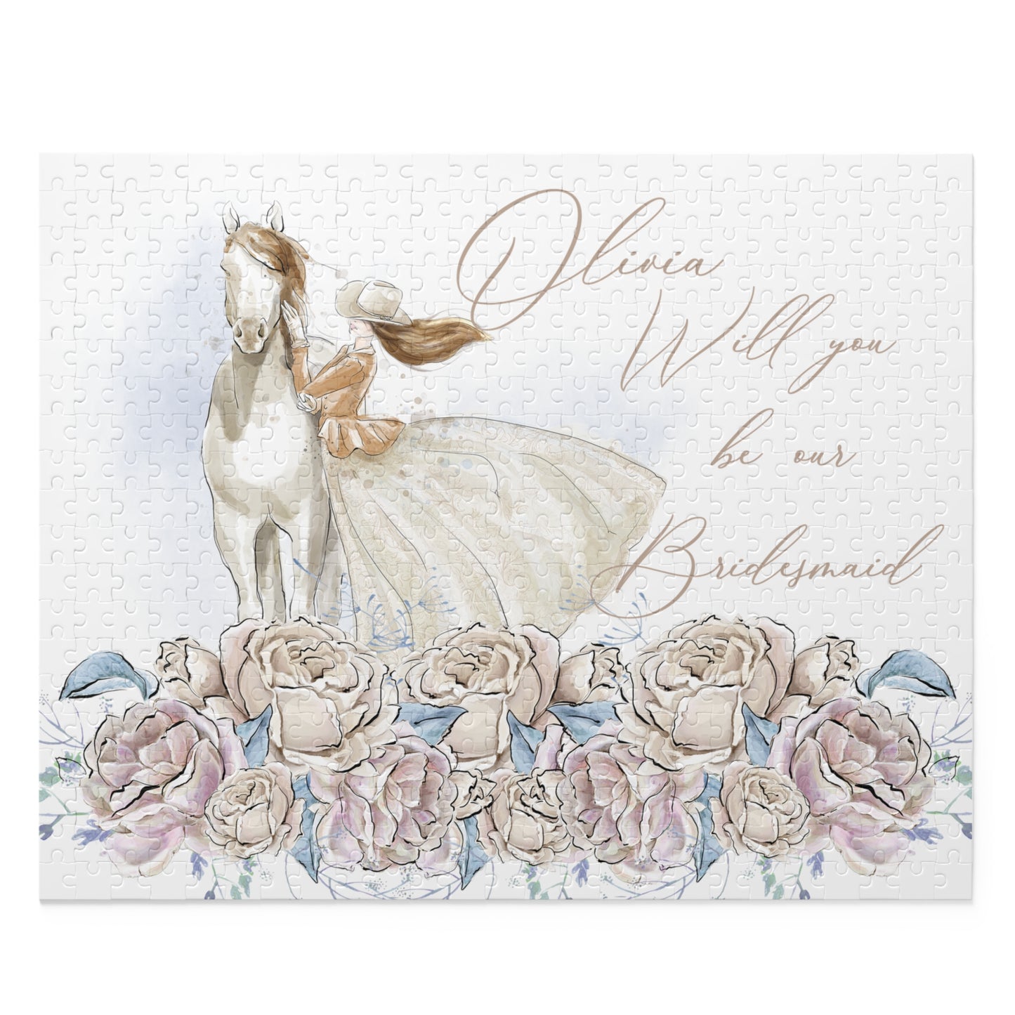 Personalised/Non-Personalised Puzzle, Just a Girl Who Loves Horses, Will you be my Bridesmaid (120, 252, 500-Piece)