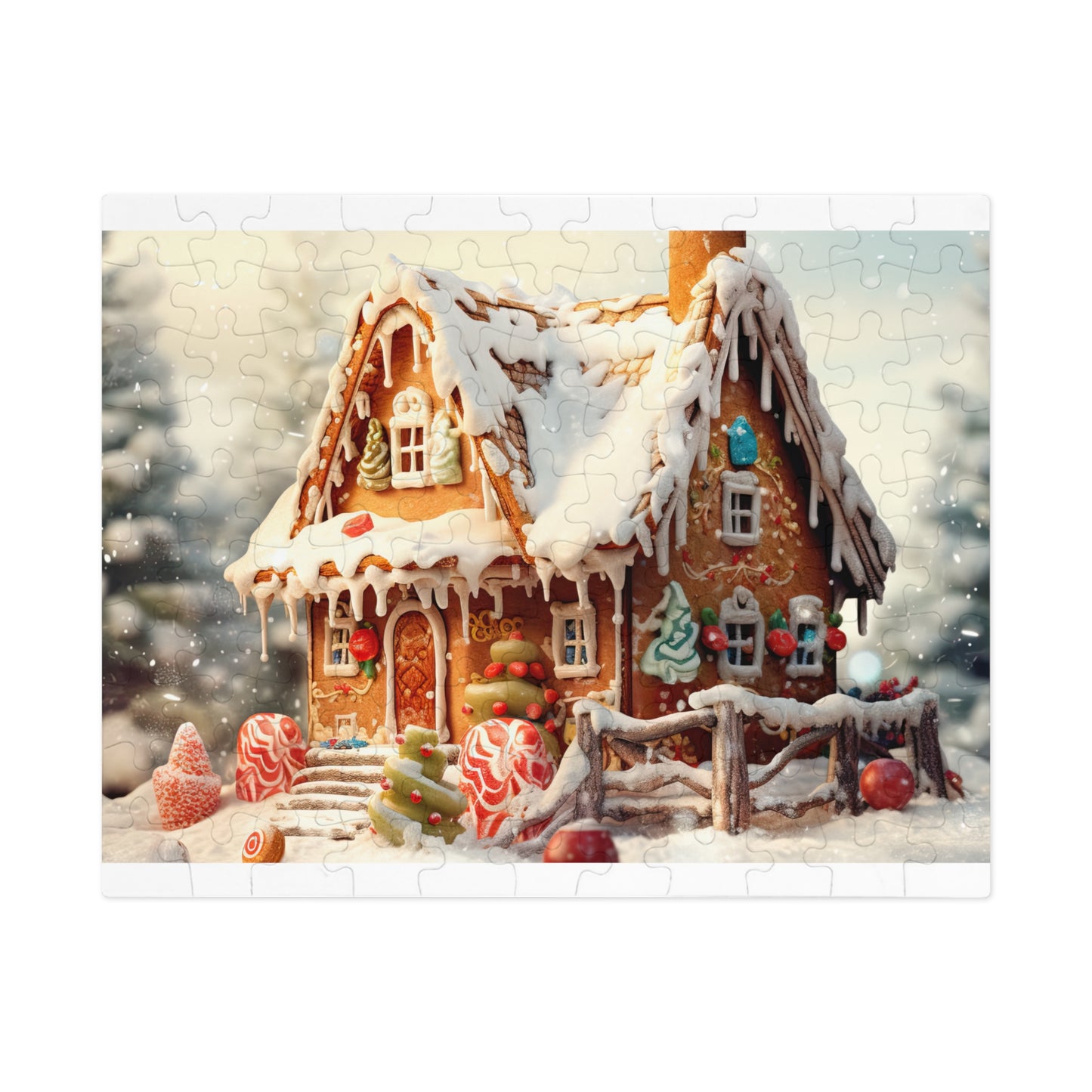 Puzzle, Christmas, Gingerbread House , Personalised/Non-Personalised (30, 110, 252, 500,1000-Piece) awd-615