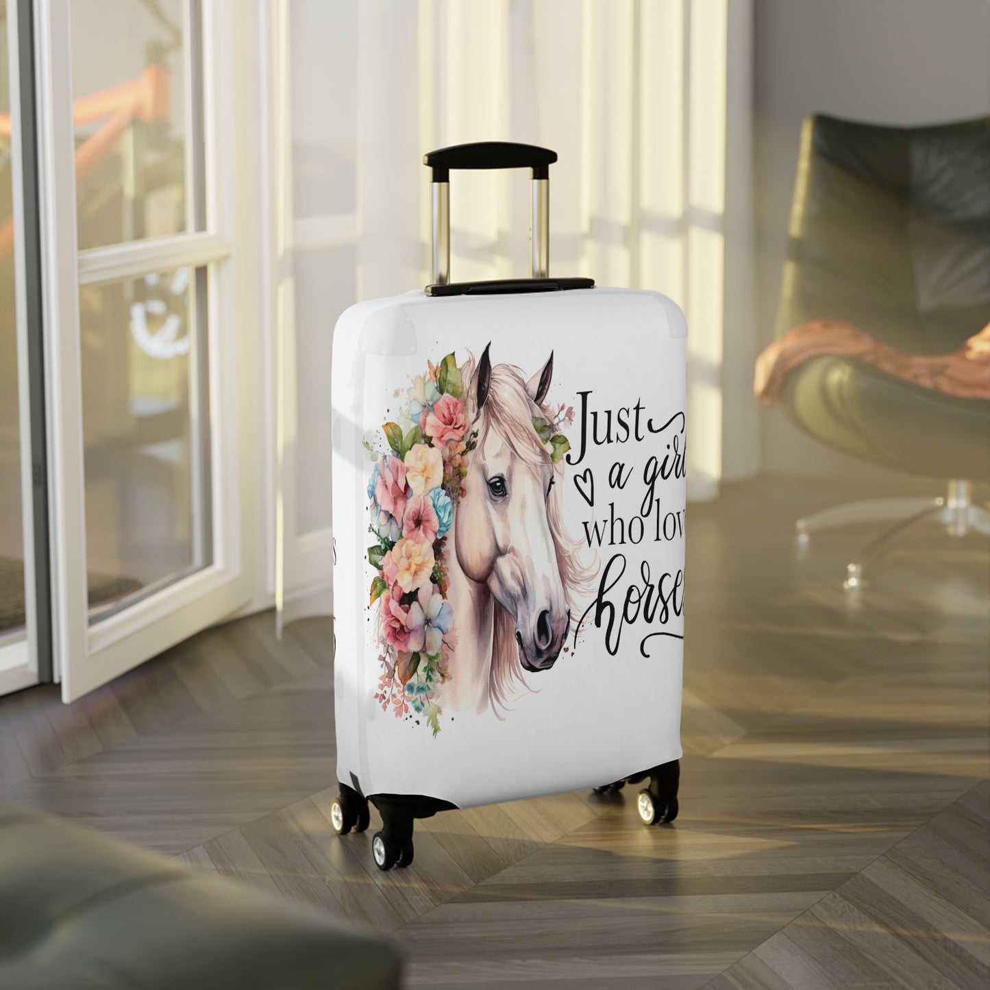 Luggage Cover, Just a Girl Who Loves Horses, awd-1075