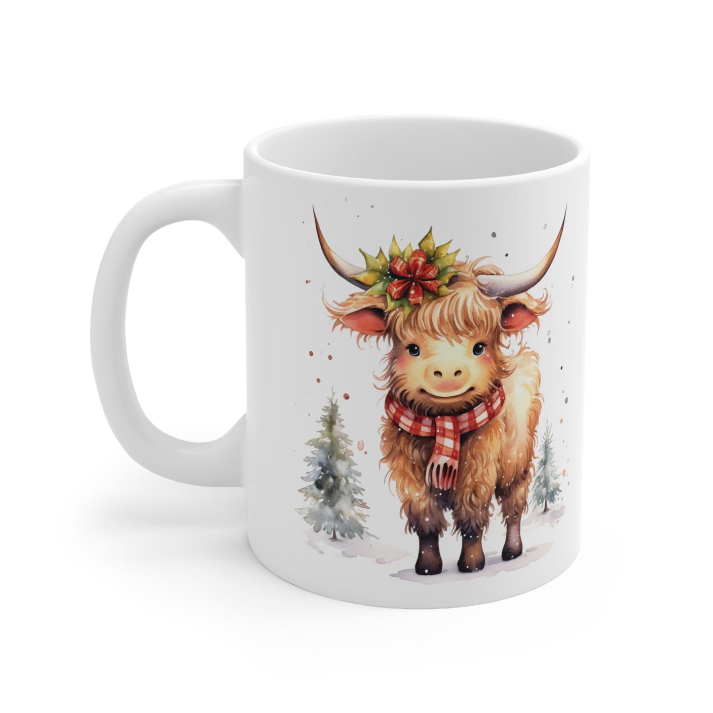 Personalised/Non Personalised Highland Cow, Ceramic Mug 11oz, Highland Cow Mug