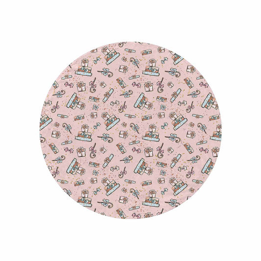 Pink Christmas  Circular Micro Fleece Blanket 60"