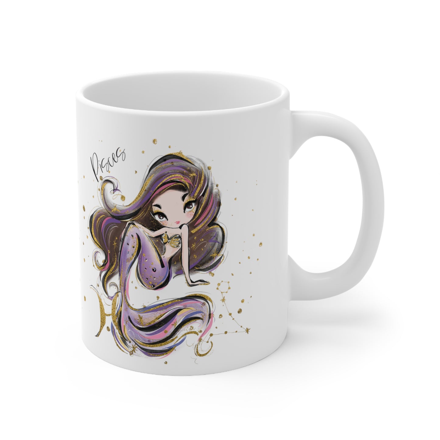 Zodiac Sign, Pisces, Ceramic Mug 11oz