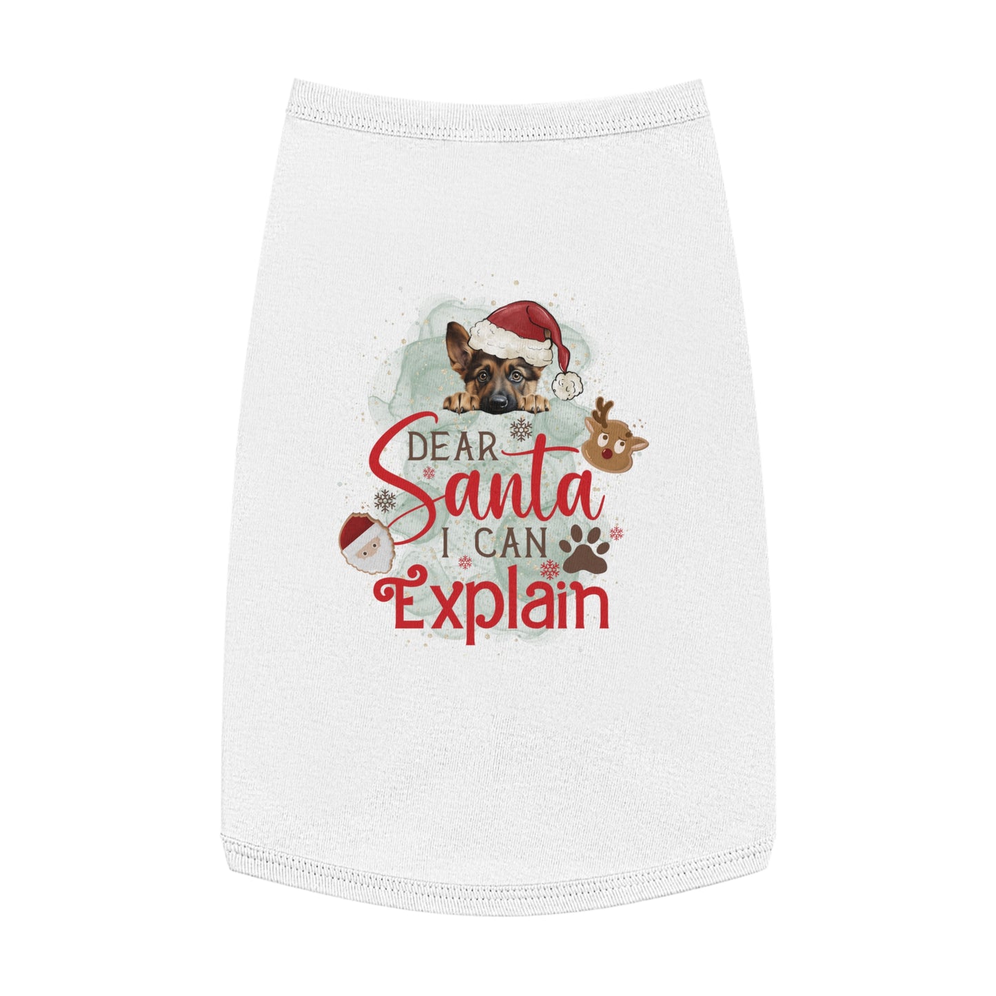 Pet Tank Top, Santa I Can Explain, Christmas Pet Tank Top