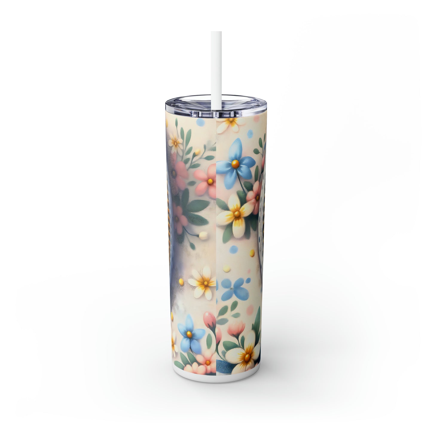 Skinny Tumbler with Straw, 20oz, Easter, Penguin, awd-1308