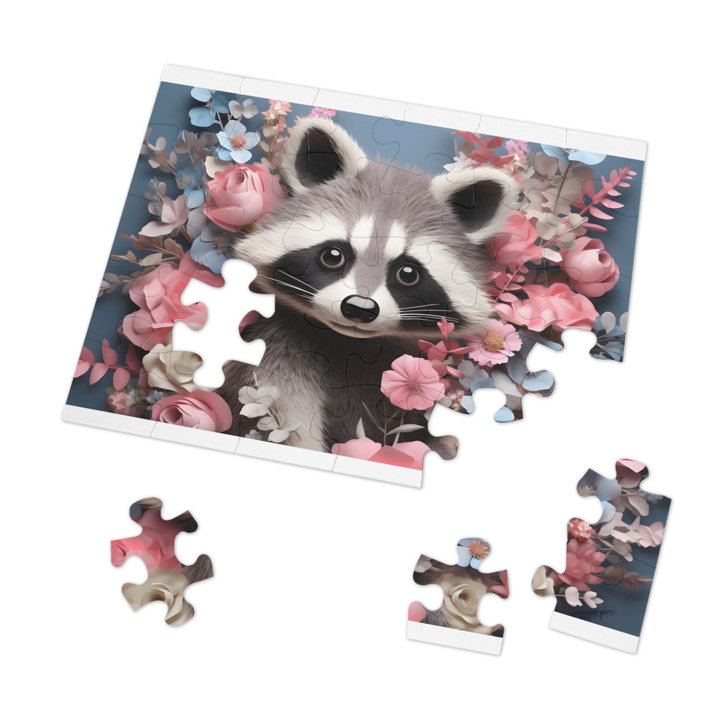 Puzzle, Racoon, Personalised/Non-Personalised (30, 110, 252, 500,1000-Piece) awd-563