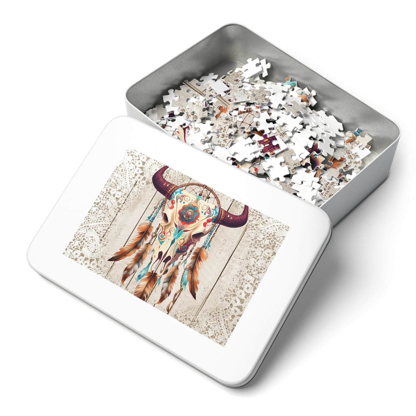 Jigsaw Puzzle, Boho Skull, Personalised/Non-Personalised (30, 110, 252, 500,1000-Piece)