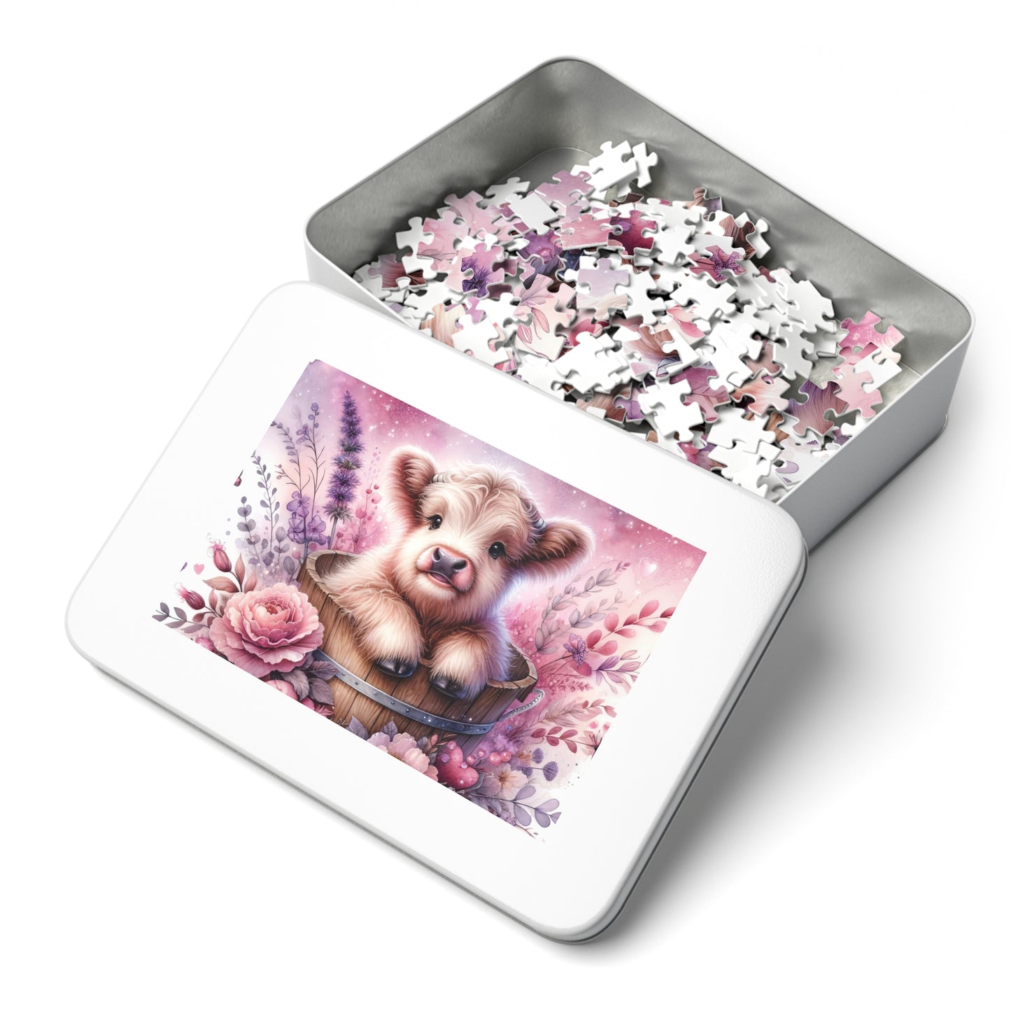 Jigsaw Puzzle, Highland Cow, Personalised/Non-Personalised (30, 110, 252, 500,1000-Piece)