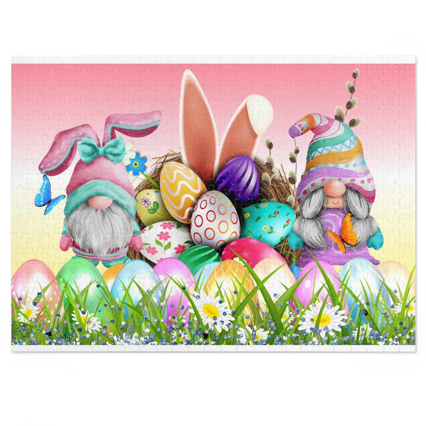 Puzzle, Easter, Gnomes, Personalised/Non-Personalised (30, 110, 252, 500,1000-Piece) awd-631