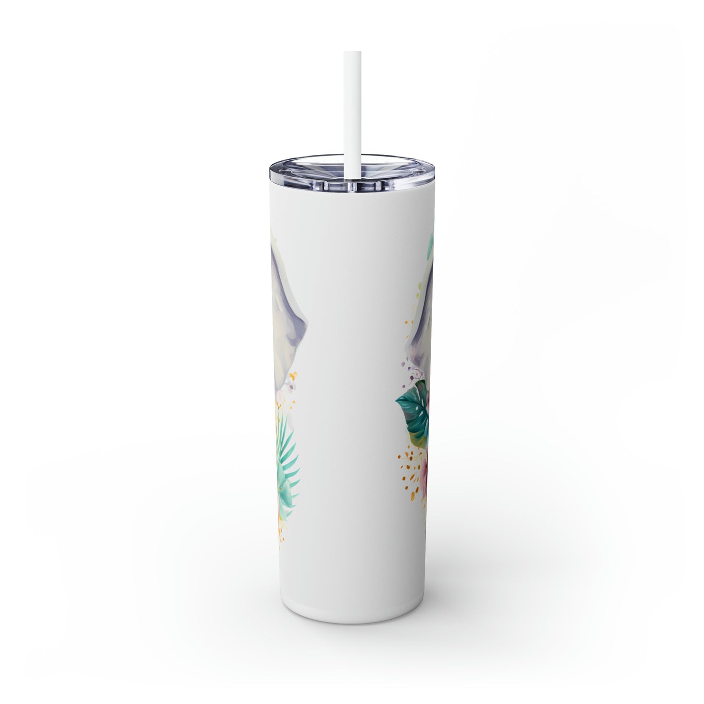 Skinny Tumbler with Straw, 20oz, Elephant, awd-254