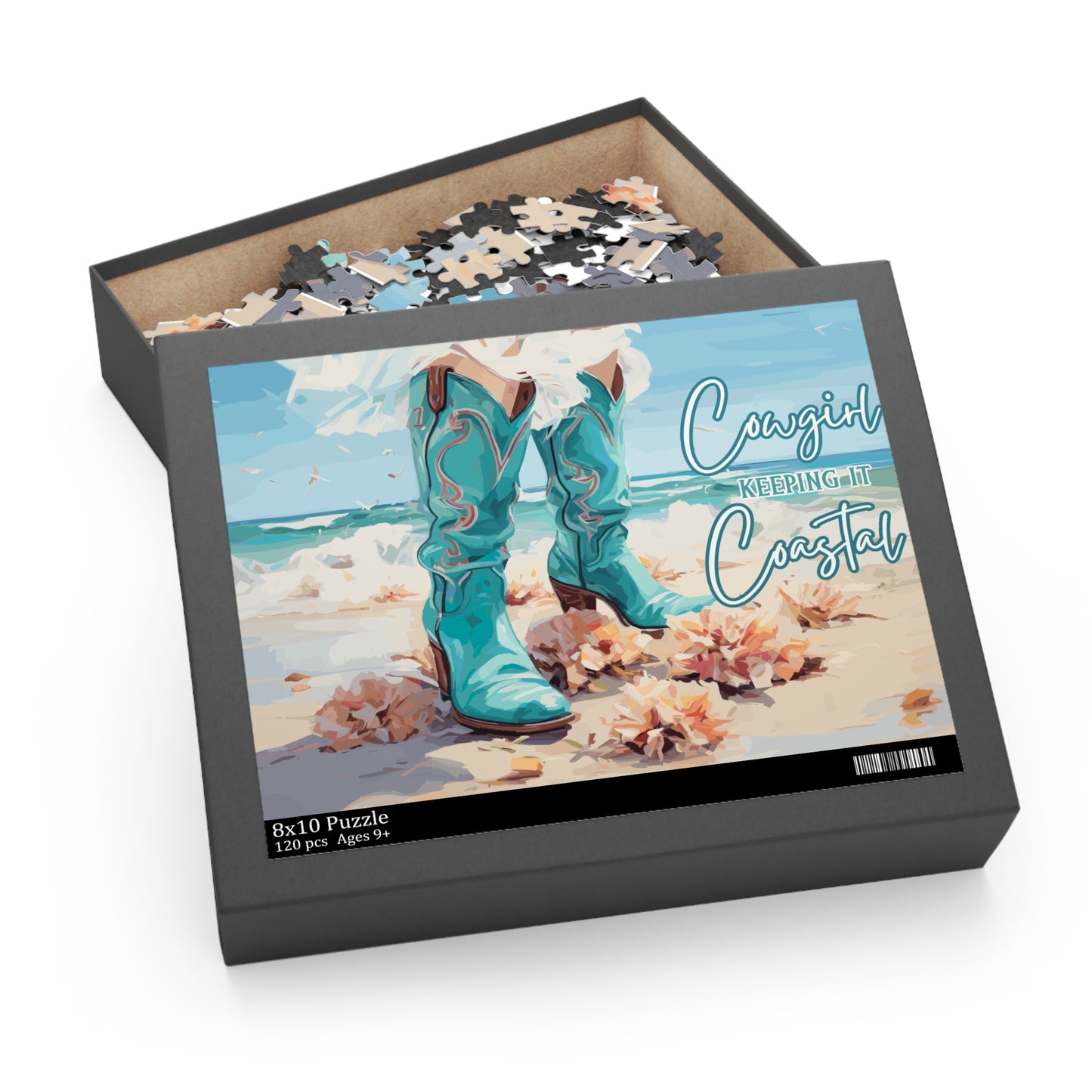 Personalised/Non-Personalised Puzzle, Cowgirl Keeping it Coastal (120, 252, 500-Piece)