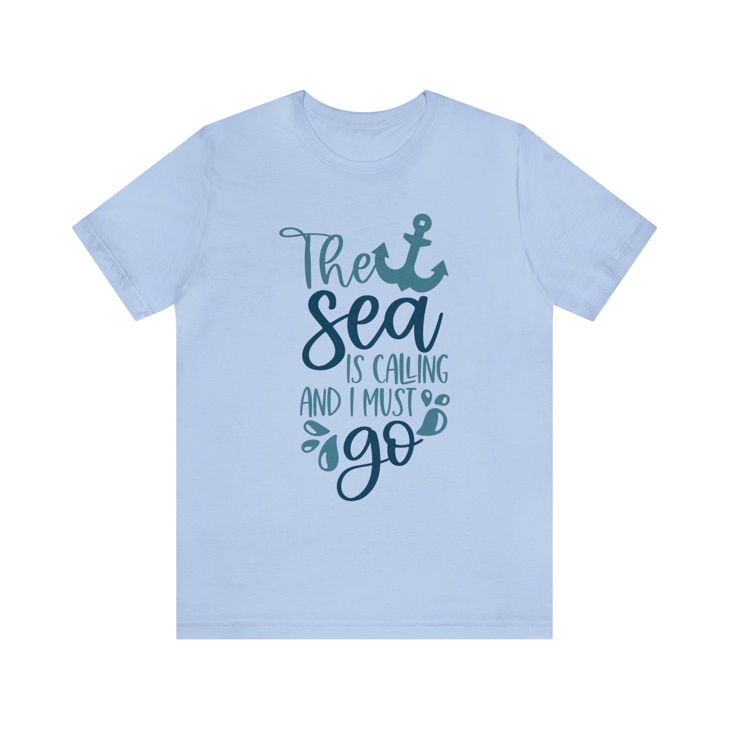 Unisex Jersey Short Sleeve Tee, Cruise Tee, The Sea is Calling, 100% Cotton, Light Fabric 142 g/m²