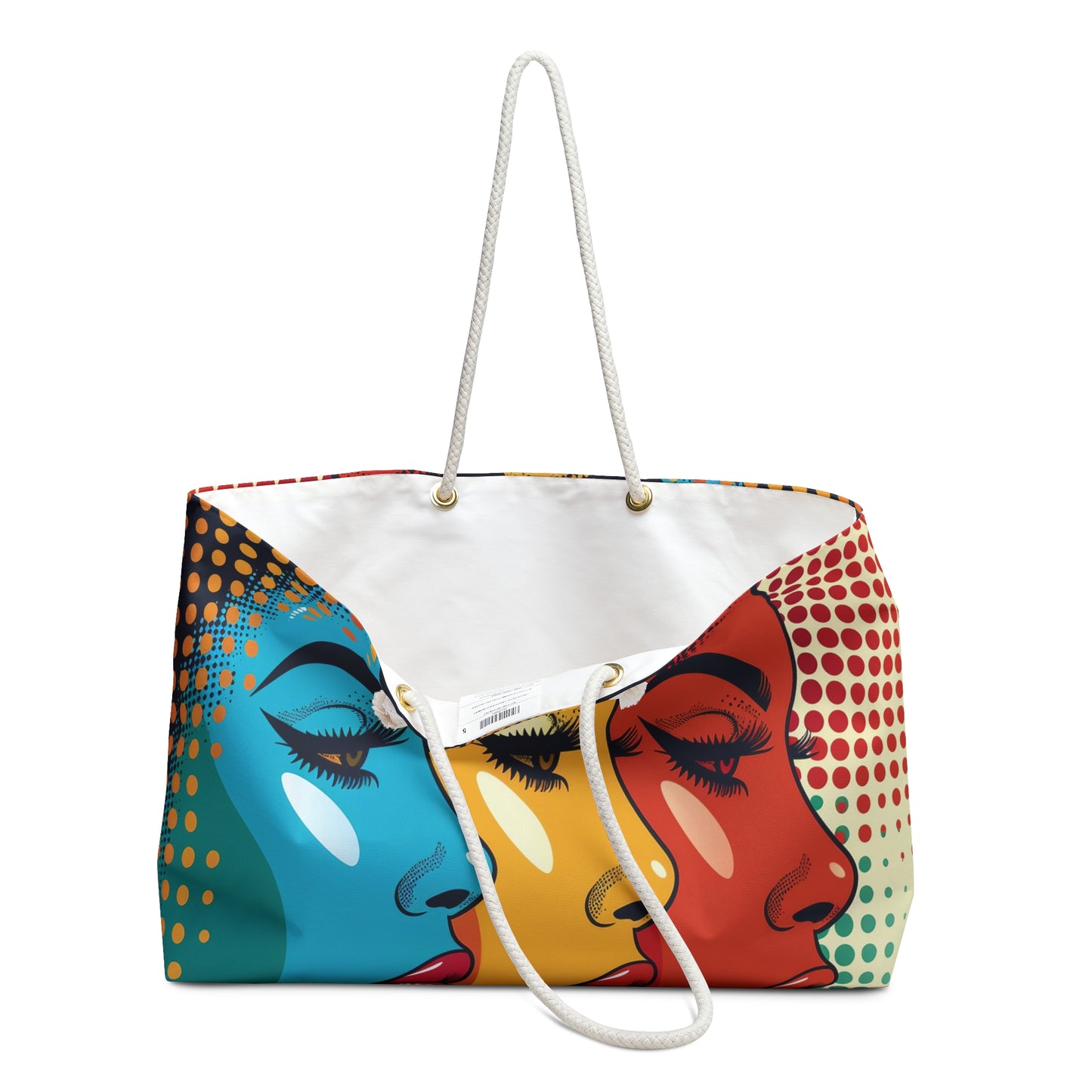 Personalised/Non-Personalised Weekender Bag, Pop Art, Large Weekender Bag, Beach Bag, Book Bag