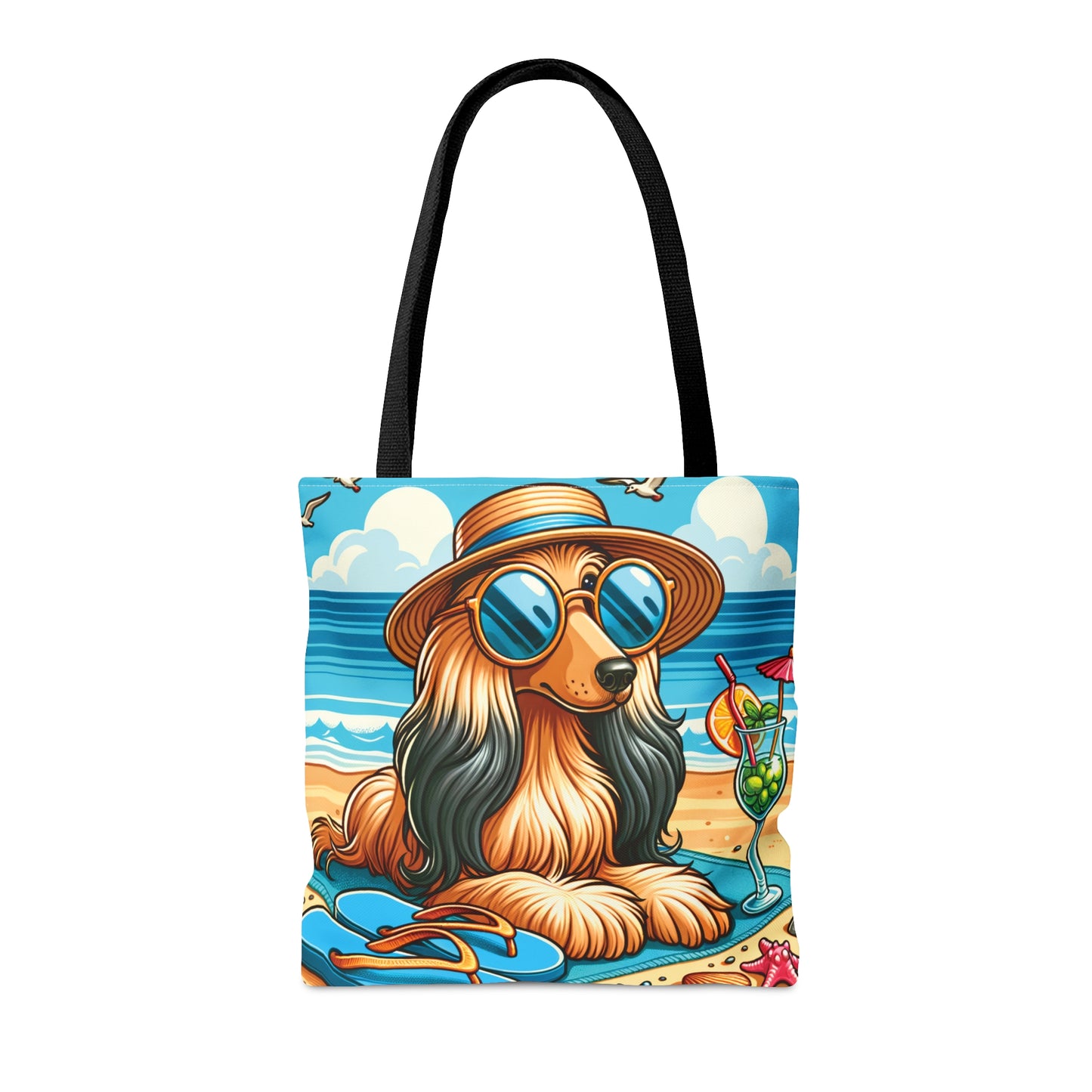 Tote Bag, Dog on Beach, Afghan Hound, Tote bag, awd-1118