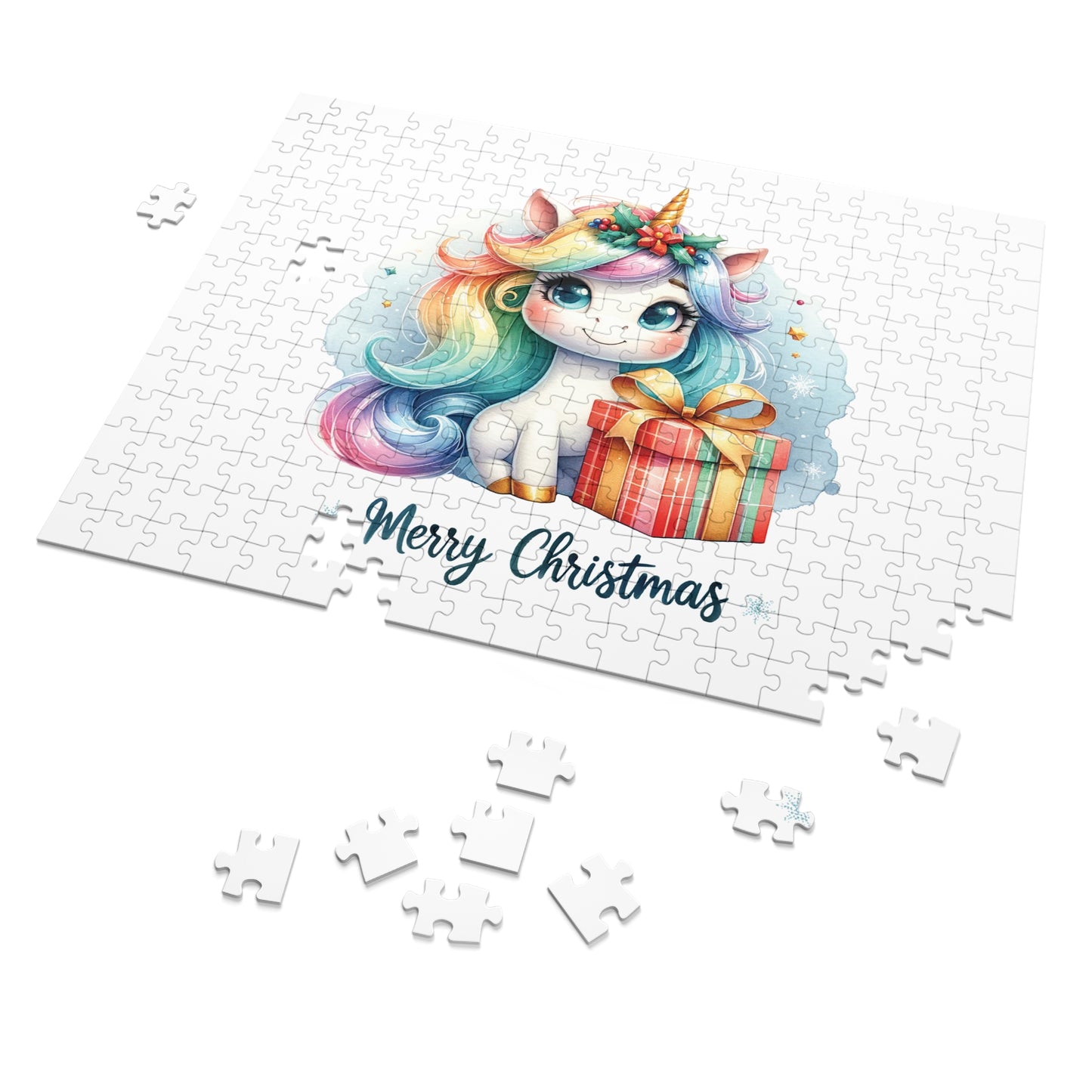 Jigsaw Puzzle, Christmas, Unicorn, Personalised/Non-Personalised (30, 110, 252, 500,1000-Piece)