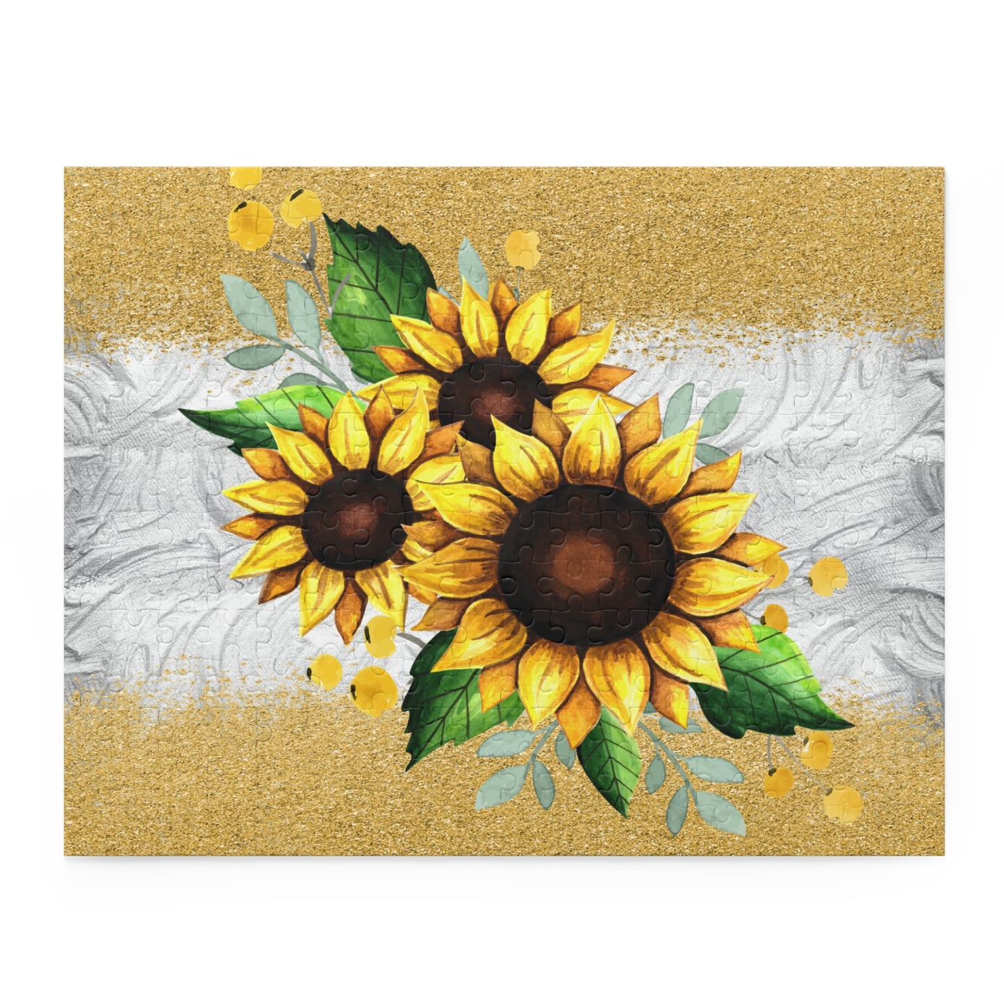 Personalised/Non-Personalised Puzzle, Sunflower (120, 252, 500-Piece)