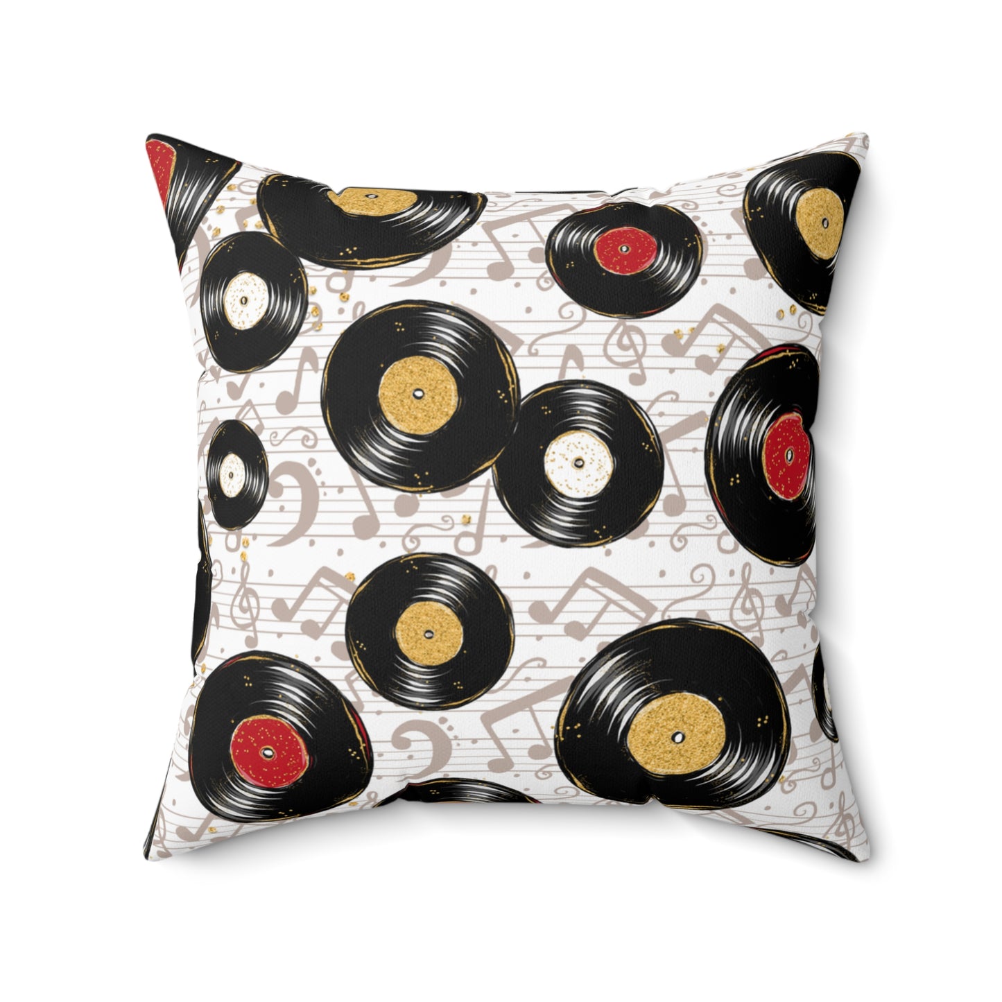 Spun Polyester Square Pillow, Music Cushion