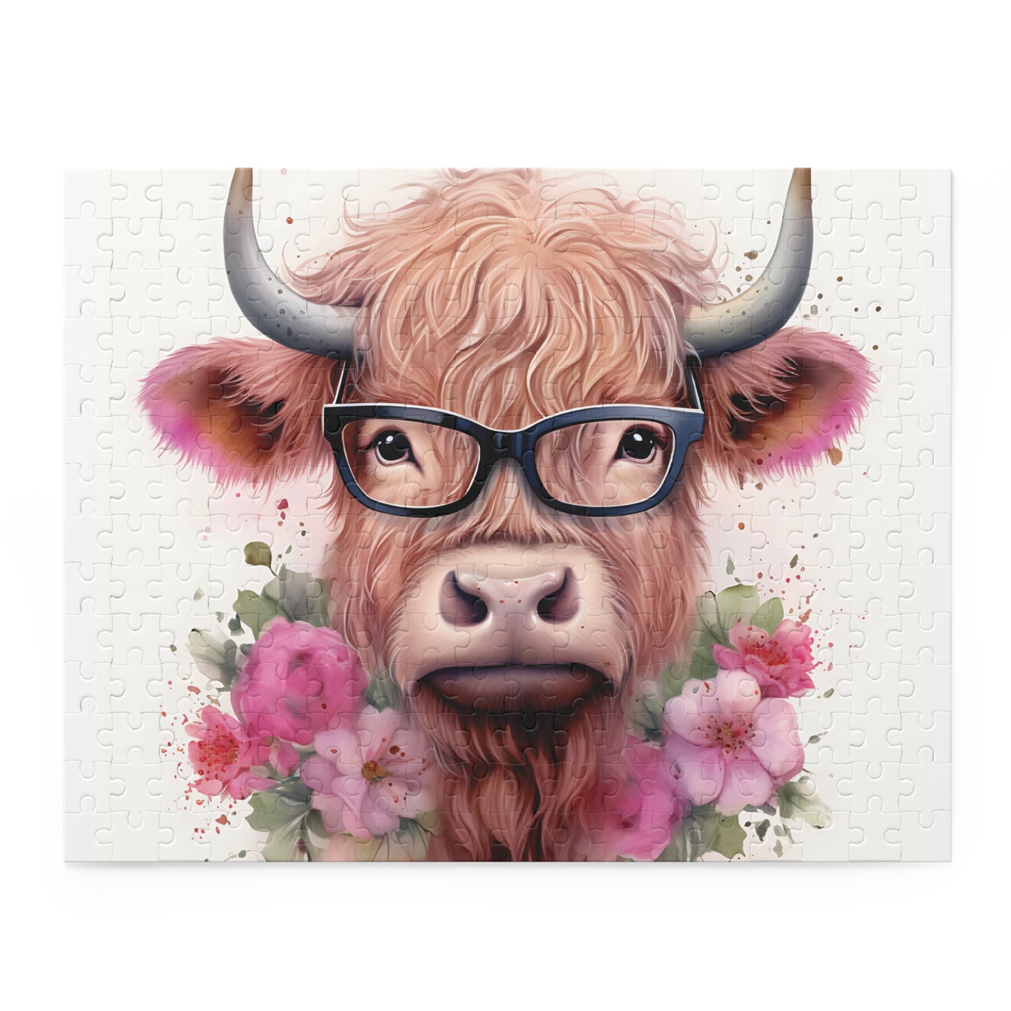 Personalised/Non-Personalised Puzzle, Highland Cow (120, 252, 500-Piece)