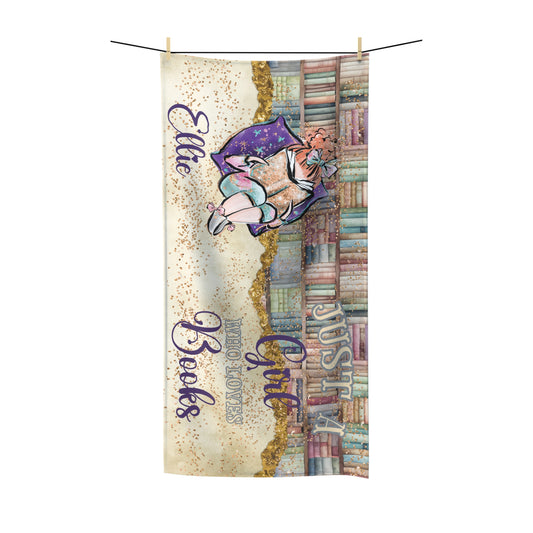 Beach Towel, Just a Girl who Loves Books, Red Hair, Polycotton Towel