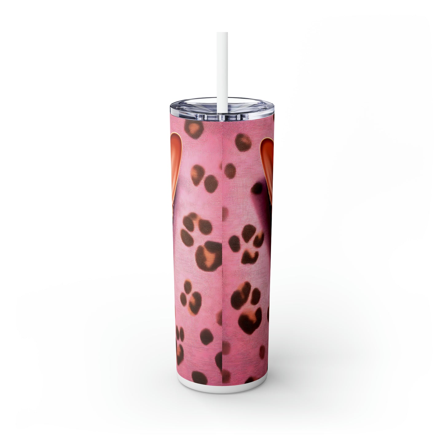 Skinny Tumbler with Straw, 20oz, Cat, Valentines Day, awd-743