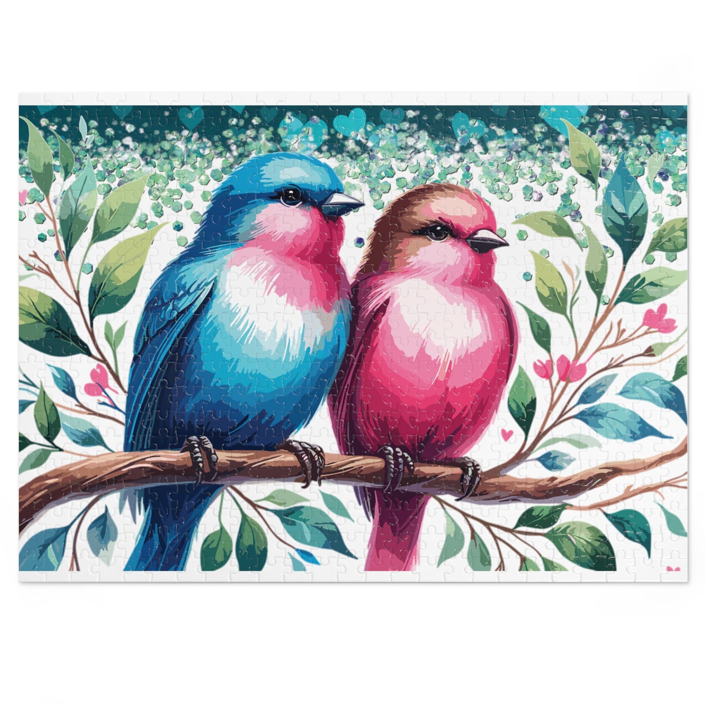 Puzzle, Love Birds, Personalised/Non-Personalised (30, 110, 252, 500,1000-Piece) awd-640