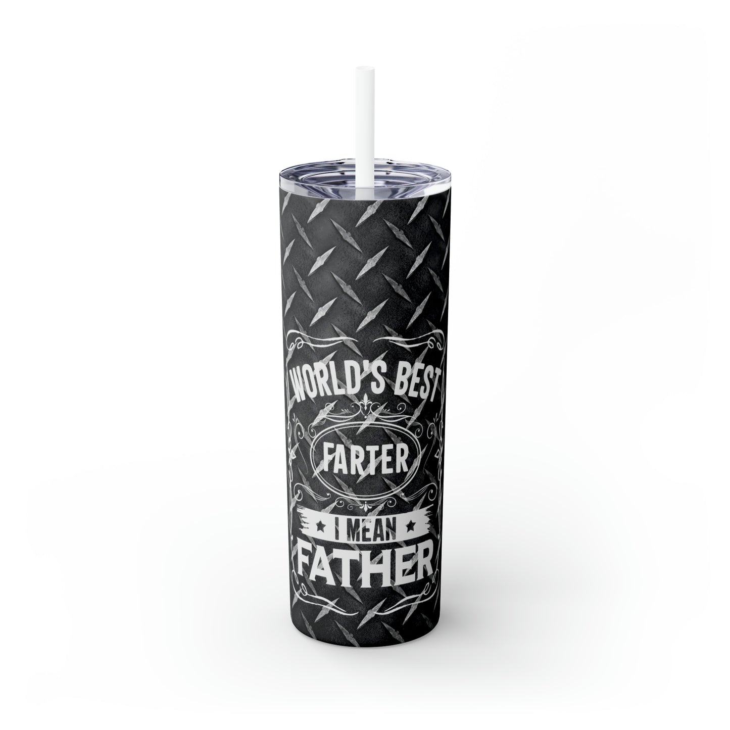 Skinny Tumbler with Straw, 20oz, Worlds Best Father