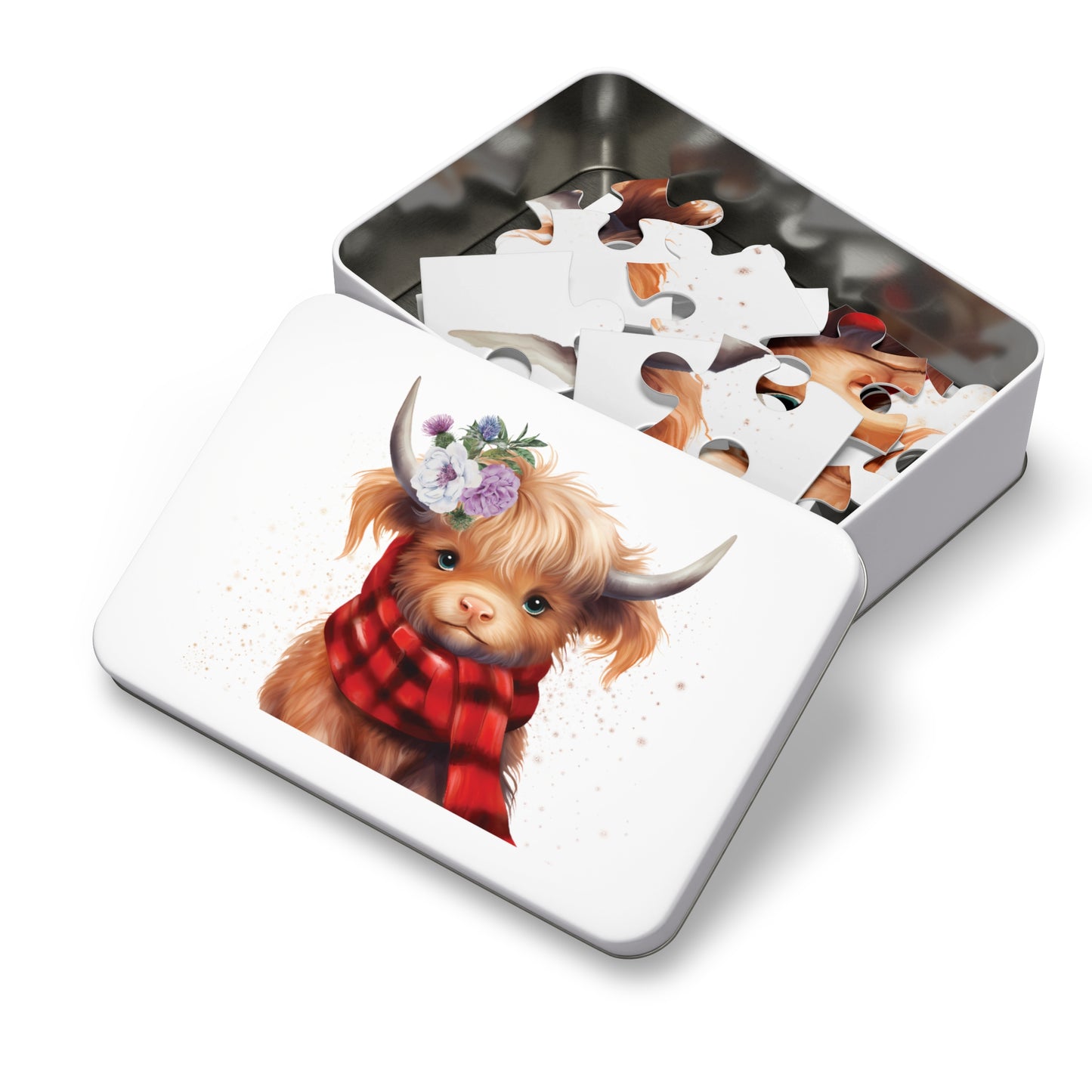 Puzzle, Highland Cow, Personalised/Non-Personalised (30, 110, 252, 500,1000-Piece) Awd-553