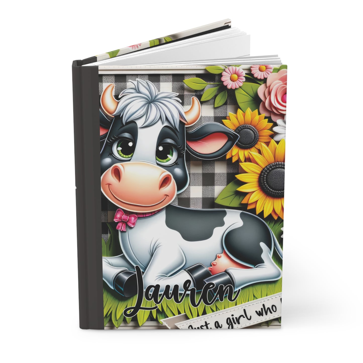 Personalised Hardcover Journal Matte, Just a Girl who Loves Cows, awd-1802