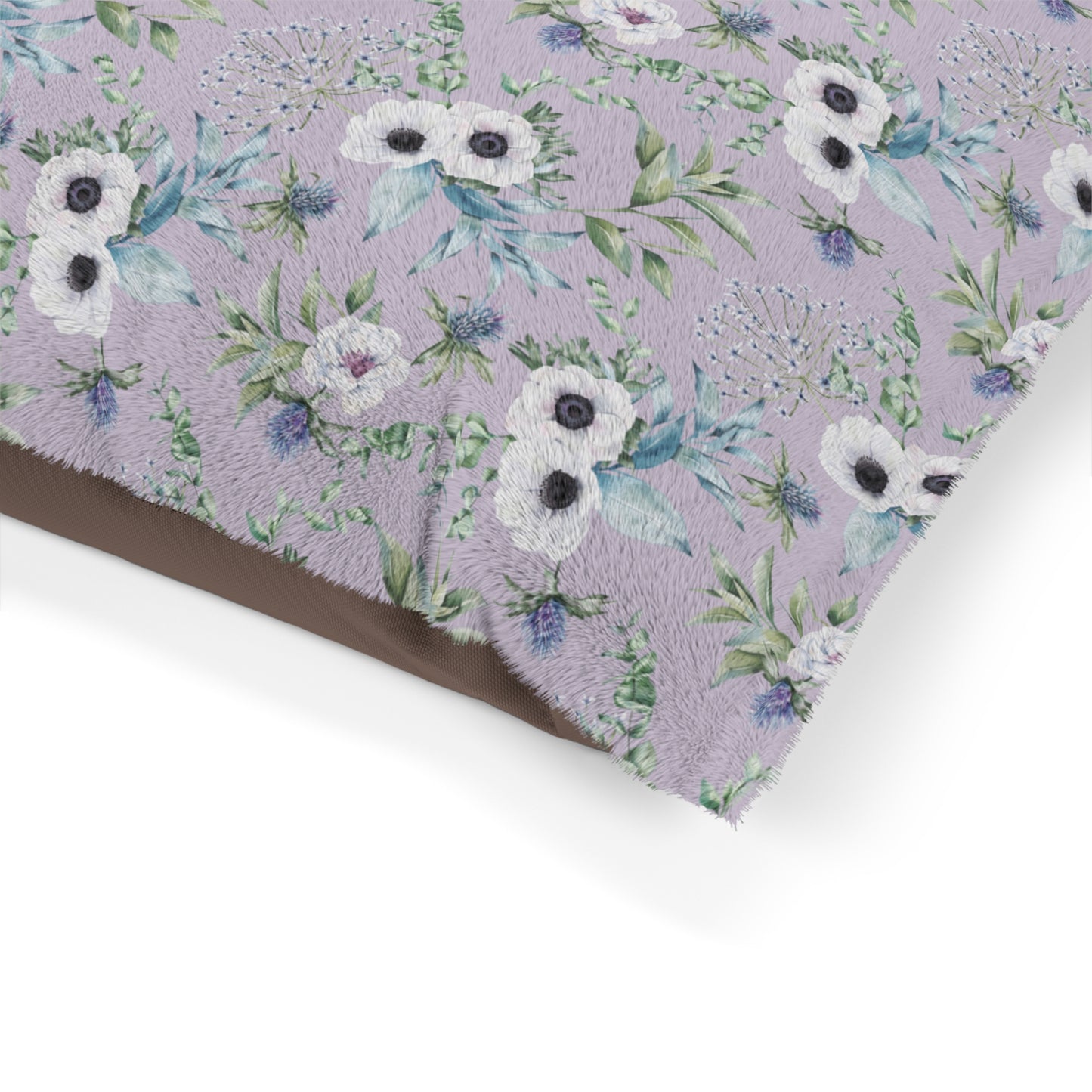 Luxury Pet Bed, feather soft fleece, Grey Scottish Floral